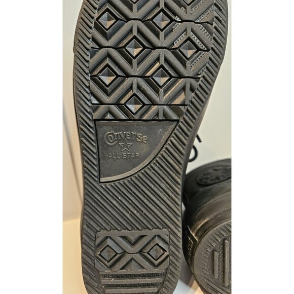 Size 11 - Converse Chuck Taylor All Star Waterproof High Top Leather All Black - Picture 12 of 12